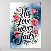 彼の愛はクリスチャン・ウォール・アートプリントを決して破らない ポスター (正面)