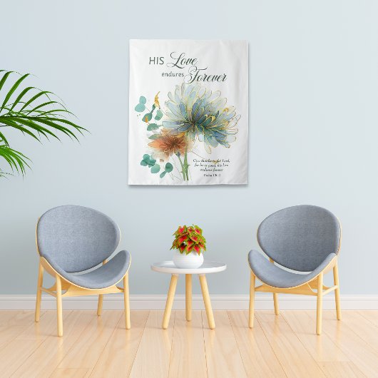 彼の愛は永遠に白い聖なる書物、 経典 タペストリー