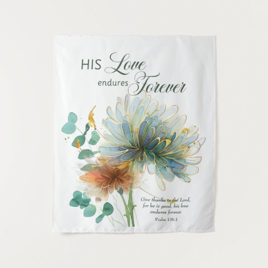 彼の愛は永遠に白い聖なる書物、 経典 タペストリー (正面)