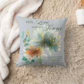 彼の愛は永遠に耐える詩編136聖なる書物、 経典グレイ クッション (ブランケット)