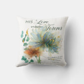 彼の愛は永遠に耐える詩編136聖なる書物、 経典ホワイト クッション (裏面)