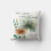 彼の愛は永遠に耐える詩編136聖なる書物、 経典ホワイト クッション (正面)