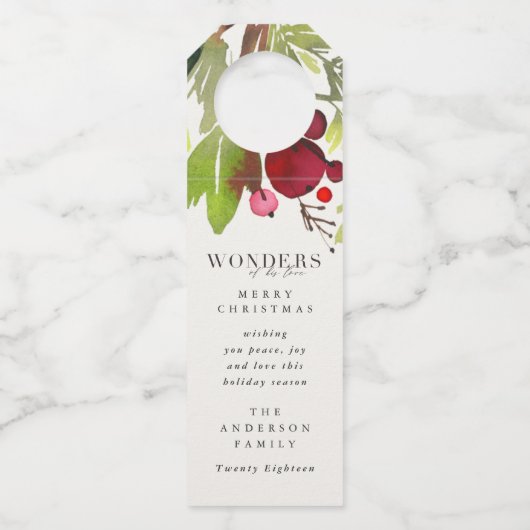 彼の愛クリスマスの休日の驚異 ボトルネックタグ (正面)