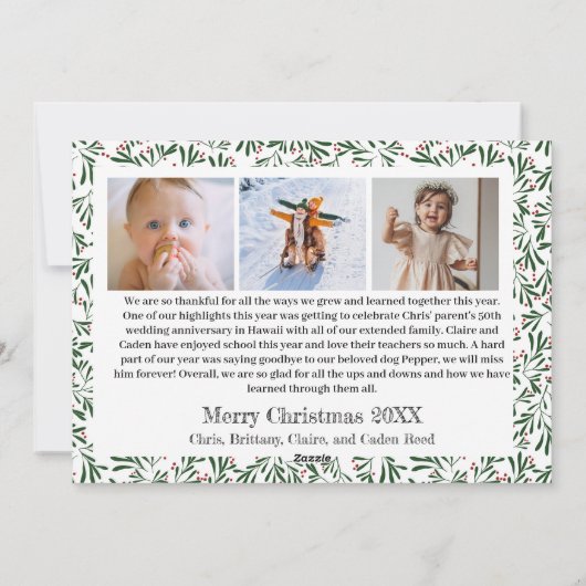 彼の愛疑問に思のクリスマスのカードの4枚の写真 シーズンカード (裏面)