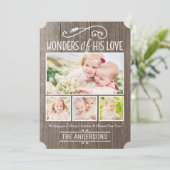 彼の愛疑問に思のクリスマス写真素朴コラージュ シーズンカード (スタンド正面)