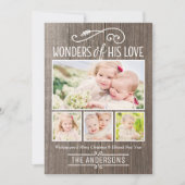 彼の愛疑問に思のクリスマス写真素朴コラージュ シーズンカード (正面)