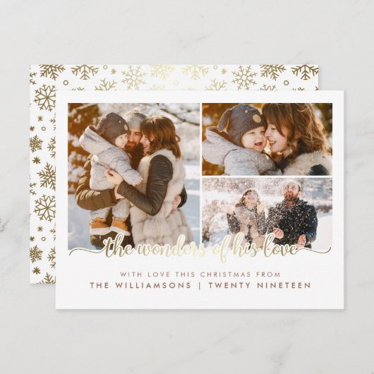 彼の愛疑問に思のクリスマス3写真コラージュ ポストカード (正面/裏面)
