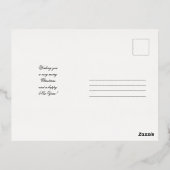 彼の愛疑問に思のスクリプトのクリスマス写真デザイン 箔シーズンポストカード (裏面)