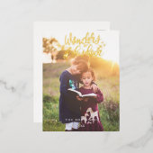 彼の愛疑問に思のスクリプトのクリスマス写真デザイン 箔シーズンポストカード (正面/裏面)