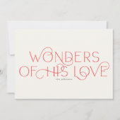 彼の愛疑問に思の一つの写真のタイポグラフィ宗教的 シーズンカード (正面)