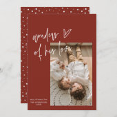 彼の愛疑問に思の一つの写真の宗教的なクリスマス シーズンカード (正面/裏面)