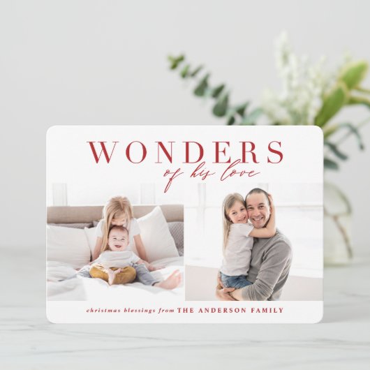 彼の愛疑問に思の信仰上の多写真クリスマス シーズンカード (スタンド正面)