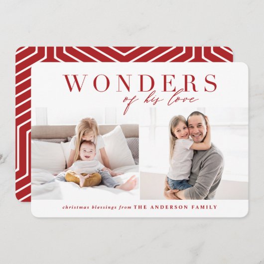 彼の愛疑問に思の信仰上の多写真クリスマス シーズンカード (正面/裏面)