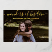 彼の愛疑問に思の写真のカスタムクリスマスの金ゴールド 箔シーズンカード (正面)