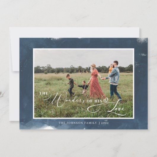 彼の愛疑問に思の写真のスクリプトのクリスマス シーズンカード (正面)