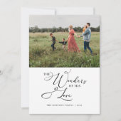 彼の愛疑問に思の写真のタイポグラフィモダン シーズンカード (正面)