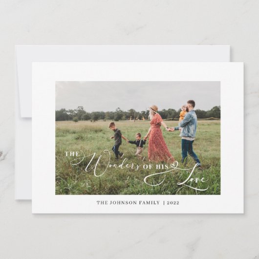 彼の愛疑問に思の写真のタイポグラフィ赤 シーズンカード (正面)