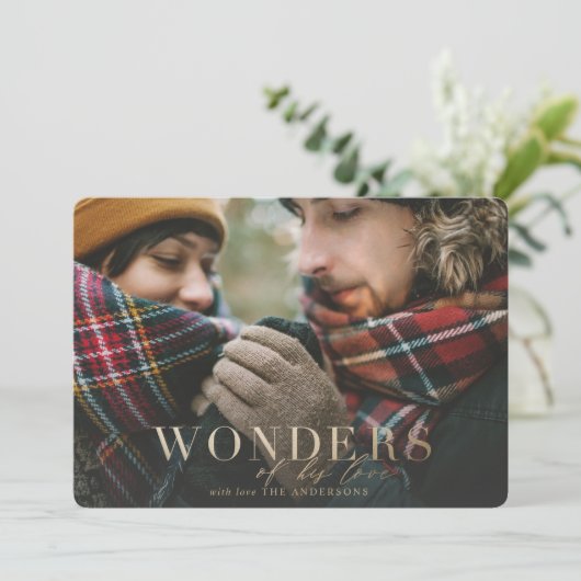 彼の愛疑問に思の写真の金ゴールドの休日の シーズンカード (スタンド正面)