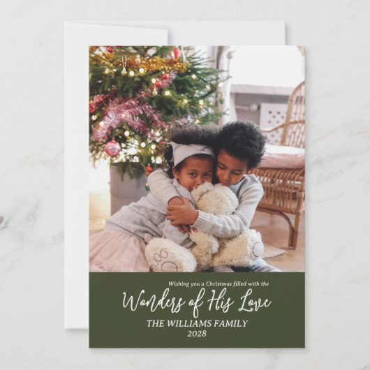 彼の愛疑問に思の写真クリスマスカスタム シーズンカード (正面)