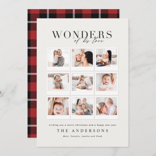 彼の愛疑問に思の写真数々の写真plaidバック シーズンカード (正面/裏面)