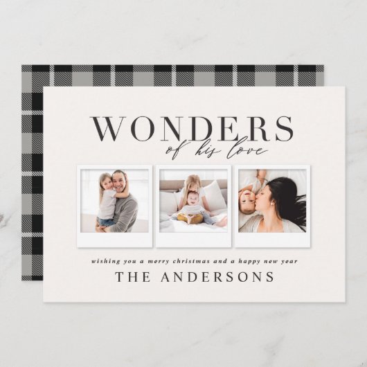 彼の愛疑問に思の写真数々の写真plaidバック シーズンカード (正面/裏面)