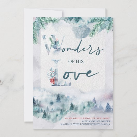 彼の愛疑問に思の新しいホームウォーターの色の森 案内状 (正面)