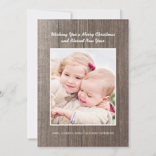 彼の愛疑問に思の木のクリスマス素朴の写真 シーズンカード (裏面)