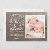 彼の愛疑問に思の木のクリスマス素朴の写真 シーズンカード (正面)