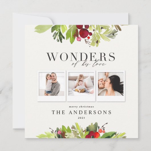 彼の愛疑問に思の3枚の写真の保護具と植物学 シーズンカード (正面)