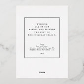 彼の愛疑問に思の4枚の写真クリスマスゴールドフォイルH 箔シーズンカード (裏面)