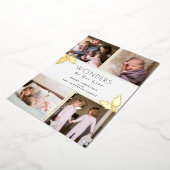 彼の愛疑問に思の4枚の写真クリスマスゴールドフォイルH 箔シーズンカード (回転した状態)