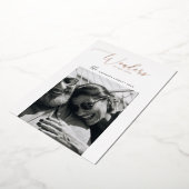 彼の愛疑問に思の | 金ゴールドエレガントのクリスマスフォト 箔シーズンカード (回転した状態)