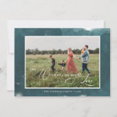 彼の愛疑問に思写真のティール(緑がかった色)クリスマス シーズンカード (正面)