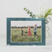 彼の愛疑問に思写真のティール(緑がかった色)クリスマス シーズンカード (スタンド正面)