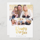 彼の愛疑問に思金の箔の写真コラージュの写真 シーズンカード (正面/裏面)