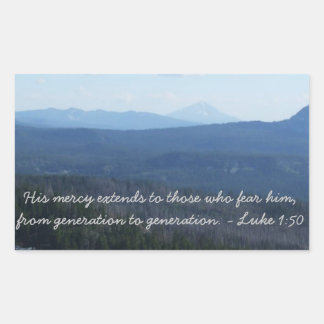 彼の慈悲は 長方形シール