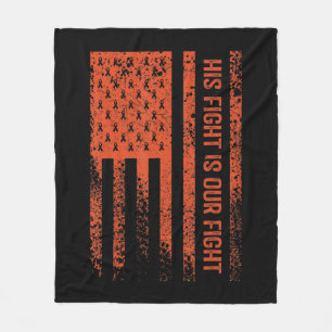 彼の戦いは私たちの戦い白血病認識度8 フリースブランケット