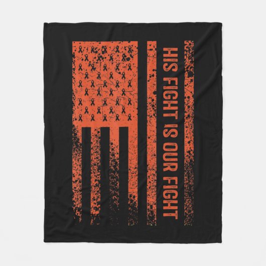 彼の戦いは私たちの戦い白血病認識度8 フリースブランケット (正面)