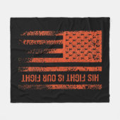 彼の戦いは私たちの戦い白血病認識度8 フリースブランケット (正面(横))