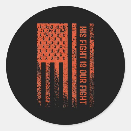 彼の戦いは私たちの戦い白血病認識度8 ラウンドシール (正面)