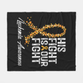 彼の戦いは私たちの闘い白血病認識度 フリースブランケット (正面(横))