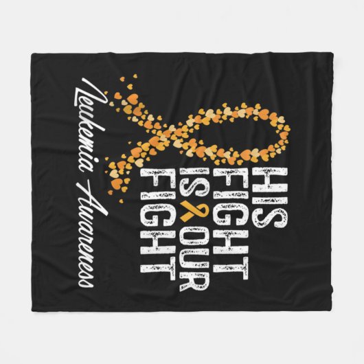 彼の戦いは私たちの闘い白血病認識度 フリースブランケット (正面(横))