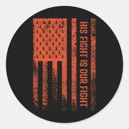 彼の戦いは私たちの闘い白血病認識度 ラウンドシール (正面)