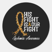 彼の戦いは私たちの闘い白血病認識度 ラウンドシール (正面)