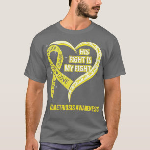 彼の戦いは私のファイトリボンハート子宮内膜症A Tシャツ