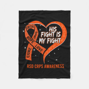 彼の戦いは私のファイトリボンハートRsd Crps Awaren フリースブランケット