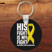 彼の戦いは私のリボン幼少期がん戦争 キーホルダー (正面)