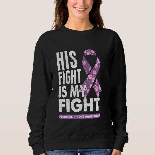 彼の戦いは私の息子の甥の小児脳卒中だ スウェットシャツ (正面)