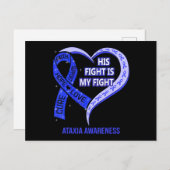 彼の戦いは私の戦いアタキア認識度ブルーリボン ポストカード (正面/裏面)