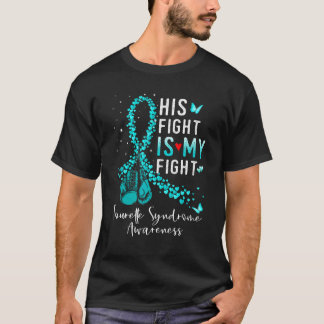 彼の戦いは私の戦いトゥレット症候群の月ティール(緑がかった色) Tシャツ